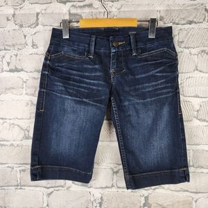 William Rast Lisa  Long Jean Short Jort Dark Wash Size 26 Y2K Streetwear